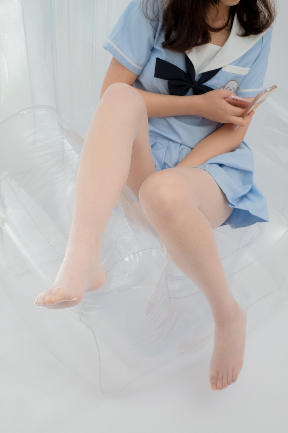 喵写真 PR15.003-超薄白丝蓝裙[69P+1V] 喵写真 预览1图